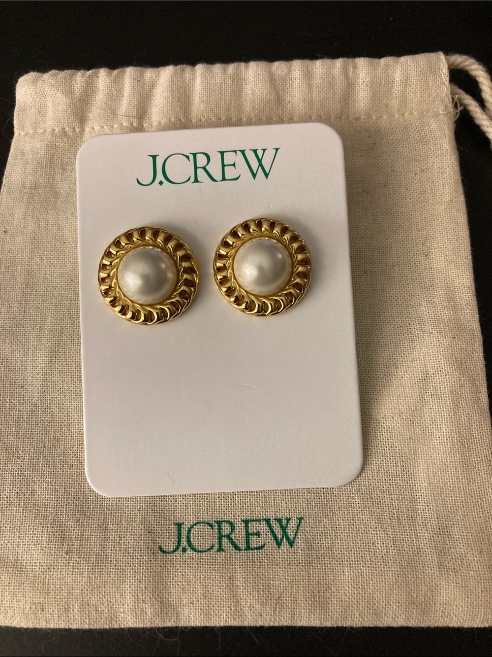 JCrew Coppola pearl button earrings